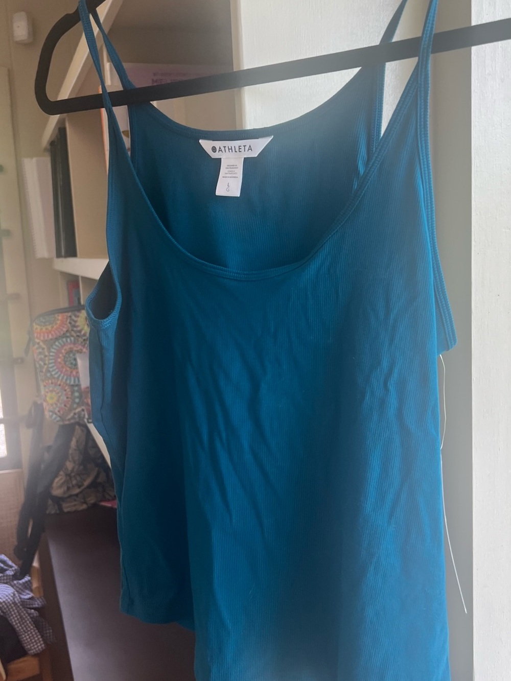 Athleta Teal Ribbed Scoop Neck Camisole
